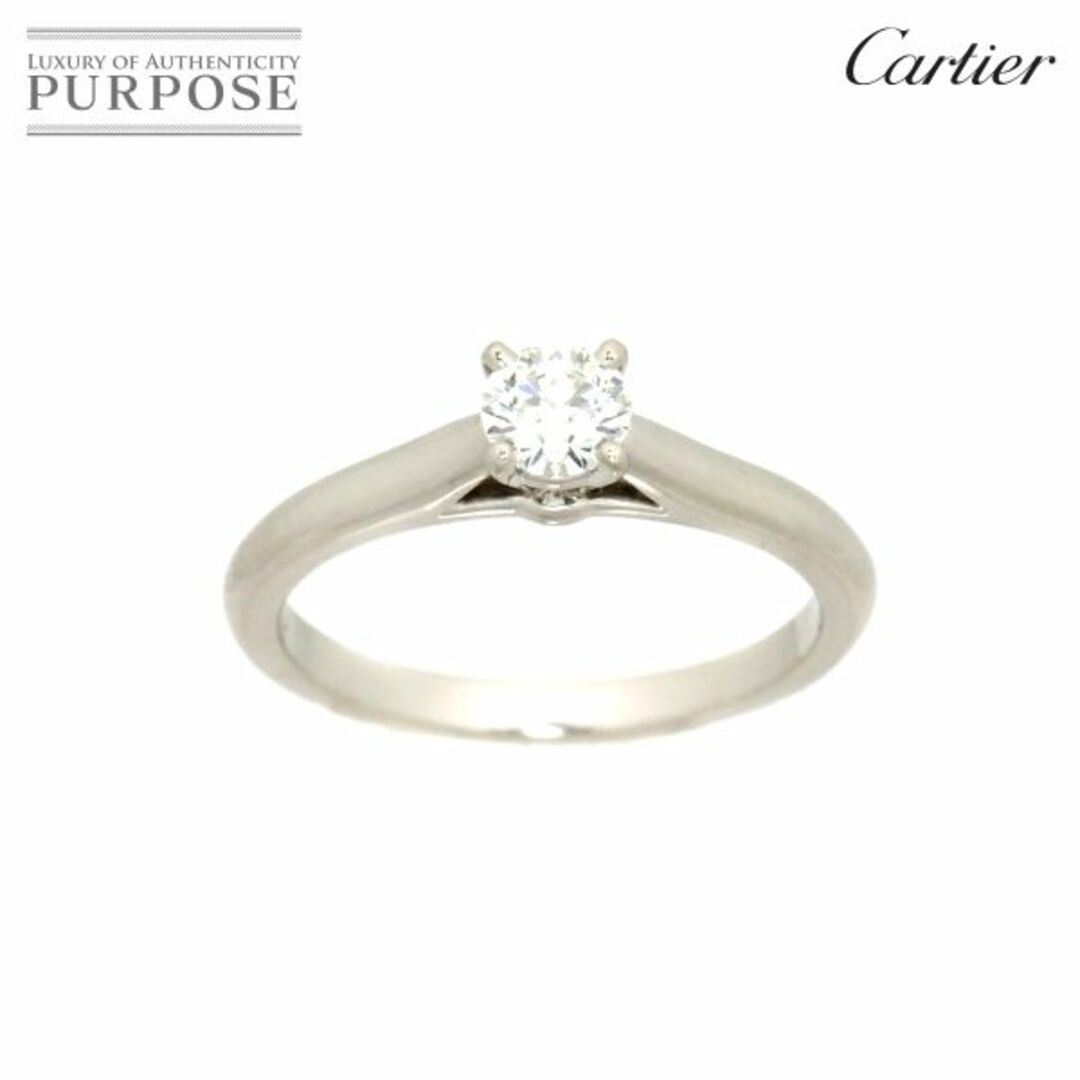 カルティエ Cartier ソリテール ダイヤ 0.25ct E/VS1/3EX #47 リング Pt プラチナ 指輪【証明書・鑑別書付き】VLP 90185868総重量３．２ｇ