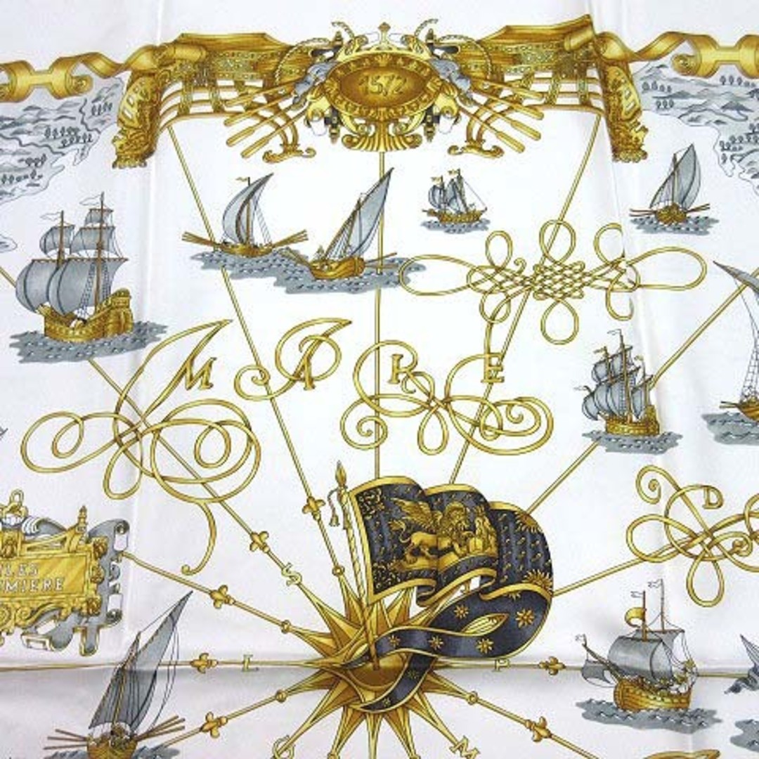 Hermes - エルメス カレ90 シルクスカーフ 光の帆船 VOILES DE LUMIERE