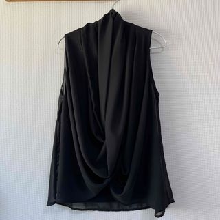 イング(INGNI)のシフォンブラウス　ブラック　M(シャツ/ブラウス(半袖/袖なし))