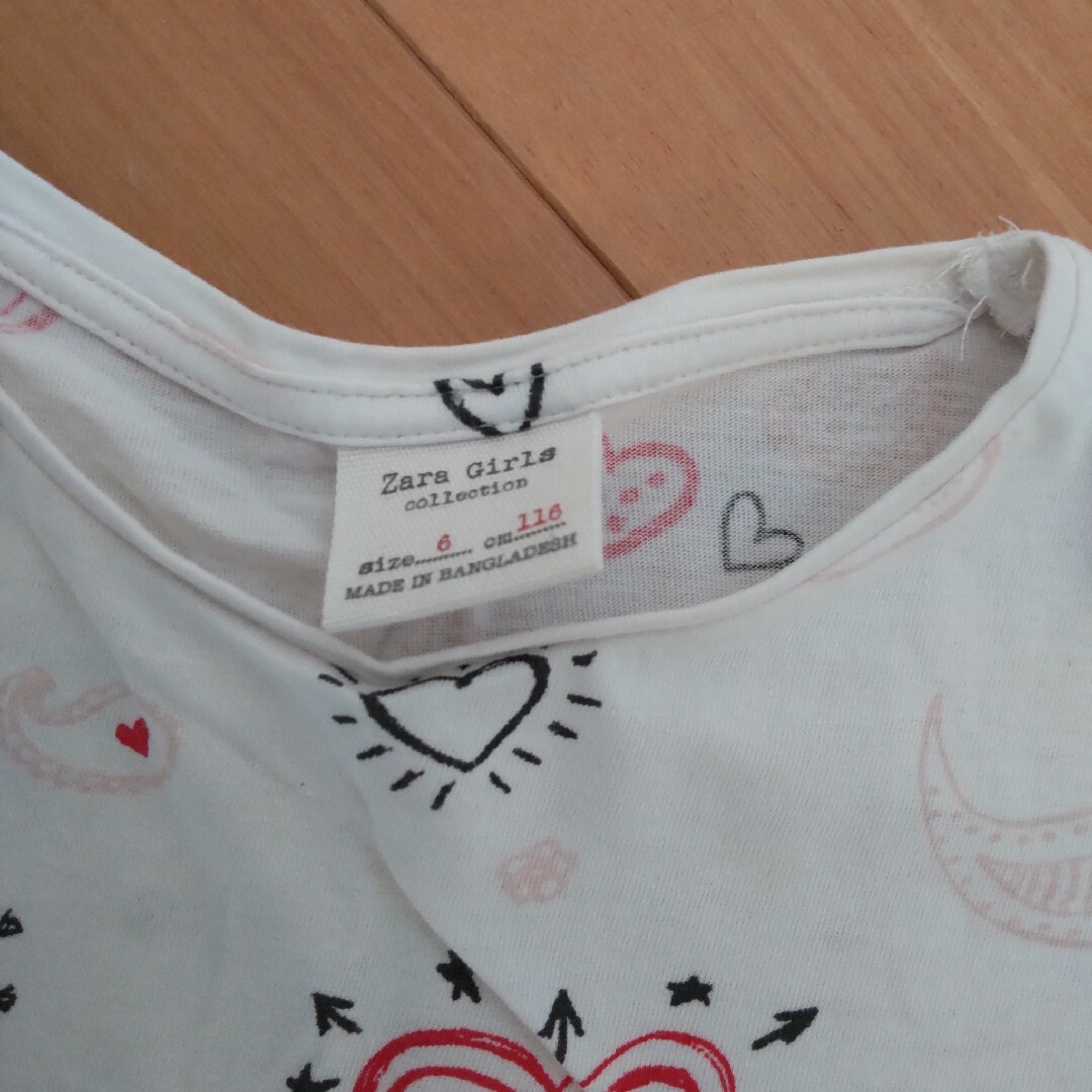 ZARA KIDS(ザラキッズ)のZARA　半袖カットソー　110 キッズ/ベビー/マタニティのキッズ服女の子用(90cm~)(Tシャツ/カットソー)の商品写真