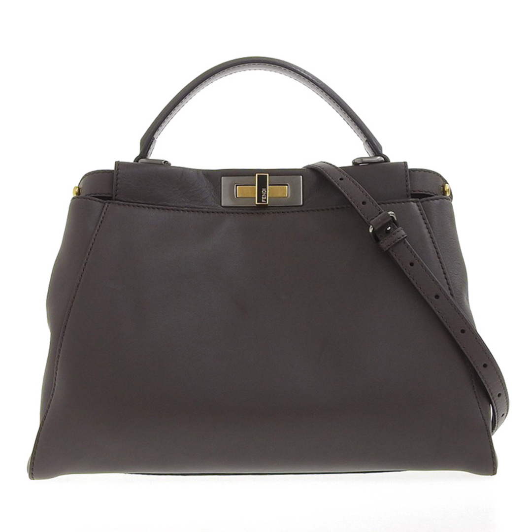 フェンディ FENDI ピーカブー 2WAYバッグ ハンドバッグ ショルダーバッグ レザー ブラウン 8BN226  新入荷 OB1463約26ｃｍ×マチ