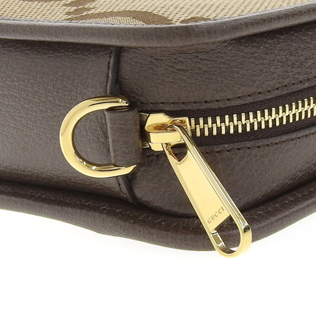 グッチ GUCCI ジャンボGGミニバッグ ショルダーバッグ キャンバス/レザー キャメル/エボニー 696075 美品 新入荷 GU0481