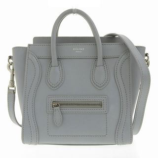 セリーヌ(celine)のセリーヌ CELINE ラゲージ ナノショッパー 2WAYバッグ ハンドバッグ ショルダーバッグ レザー グレー 中古 新入荷 OB1396(ハンドバッグ)