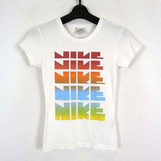 ナイキ(NIKE)のナイキ Tシャツ カットソー スポーツウェア ロゴ プリント 半袖 XS 白 赤(その他)