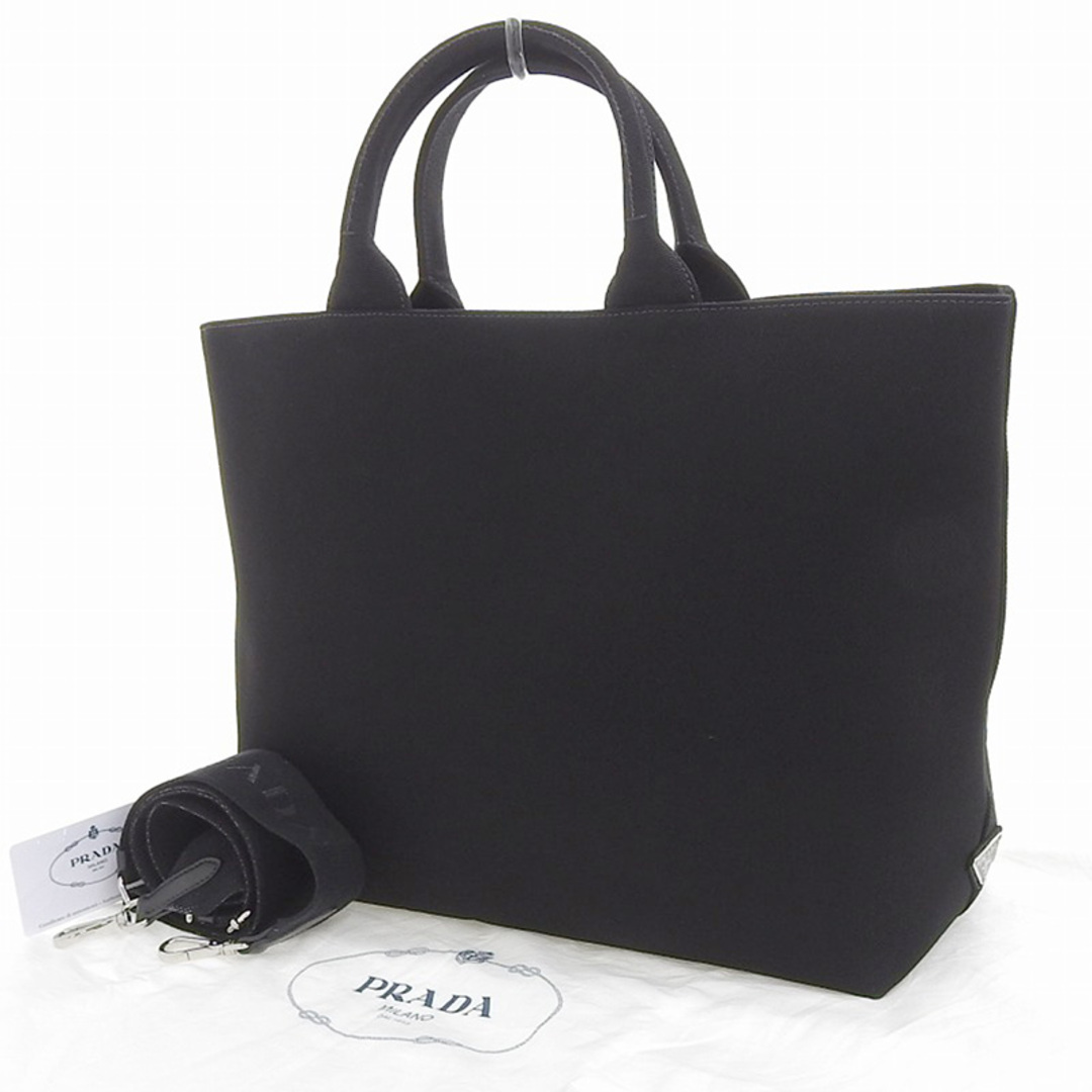 プラダ PRADA 2WAYバッグ ビッグトートバッグ キャンバス ブラック 1BG395 中古 新入荷 OB1472