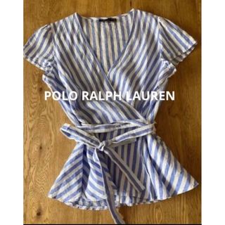 ポロラルフローレン(POLO RALPH LAUREN)のPOLO ラルフローレン　リネンシャツ　ラップシャツ　小さめサイズ　米国購入新品(シャツ/ブラウス(半袖/袖なし))