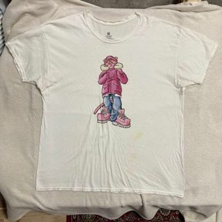 LPQ  Tシャツ 白 ピンクパンサー　PINK PANHER アメコミ　キャラ(Tシャツ/カットソー(半袖/袖なし))