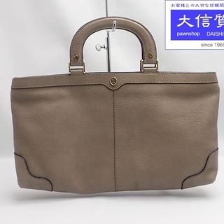 ゴールドファイル(GOLD PFEIL)のゴールドファイル レザー ハンドバッグ グレー 中古B(ハンドバッグ)