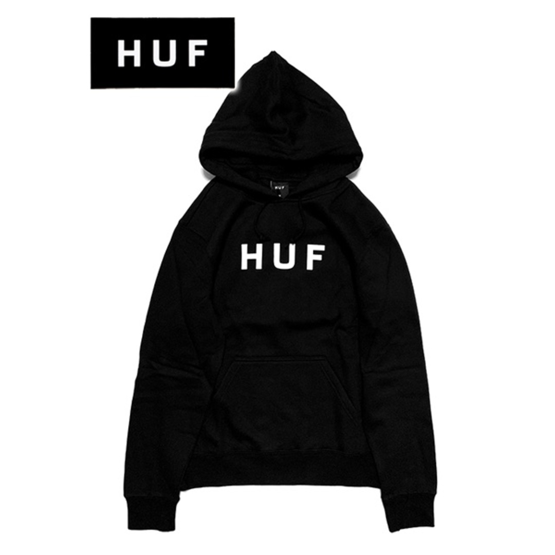 HUFハフ新品未使用パーカーフーディパフプリントプルオーバーブラックサイズXL