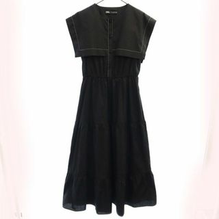 ザラ(ZARA)のザラ ノースリーブ ロンワンピース XS ブラック系 ZARA レディース 【中古】  【230619】(ミニワンピース)