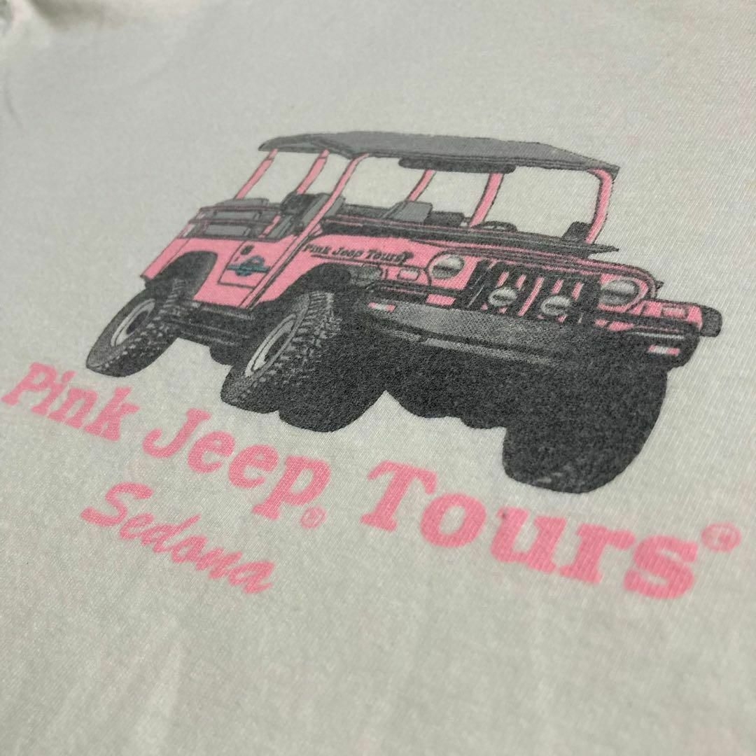 2点セット　LMZ  古着 90s 白 ピンク　ジープ　Jeep　車 メンズのトップス(Tシャツ/カットソー(半袖/袖なし))の商品写真