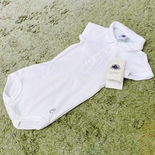 プチバトー(PETIT BATEAU)の☆新品未使用☆67cm 襟付きホワイトロンパース(ロンパース)