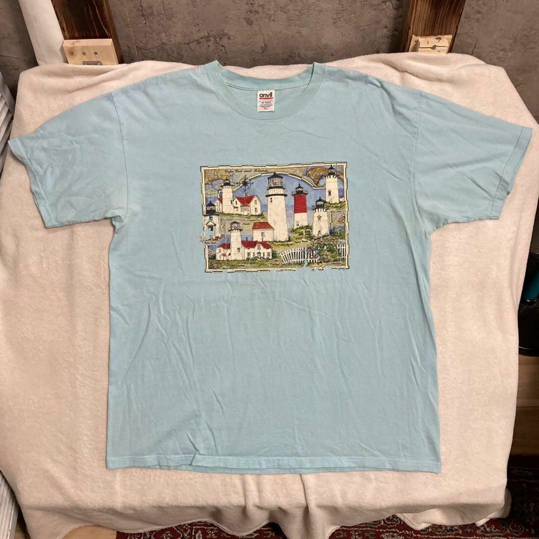 Anvil - KZL anvil 水色 海 島 灯台 田舎 建物 建築 Tシャツの通販 by