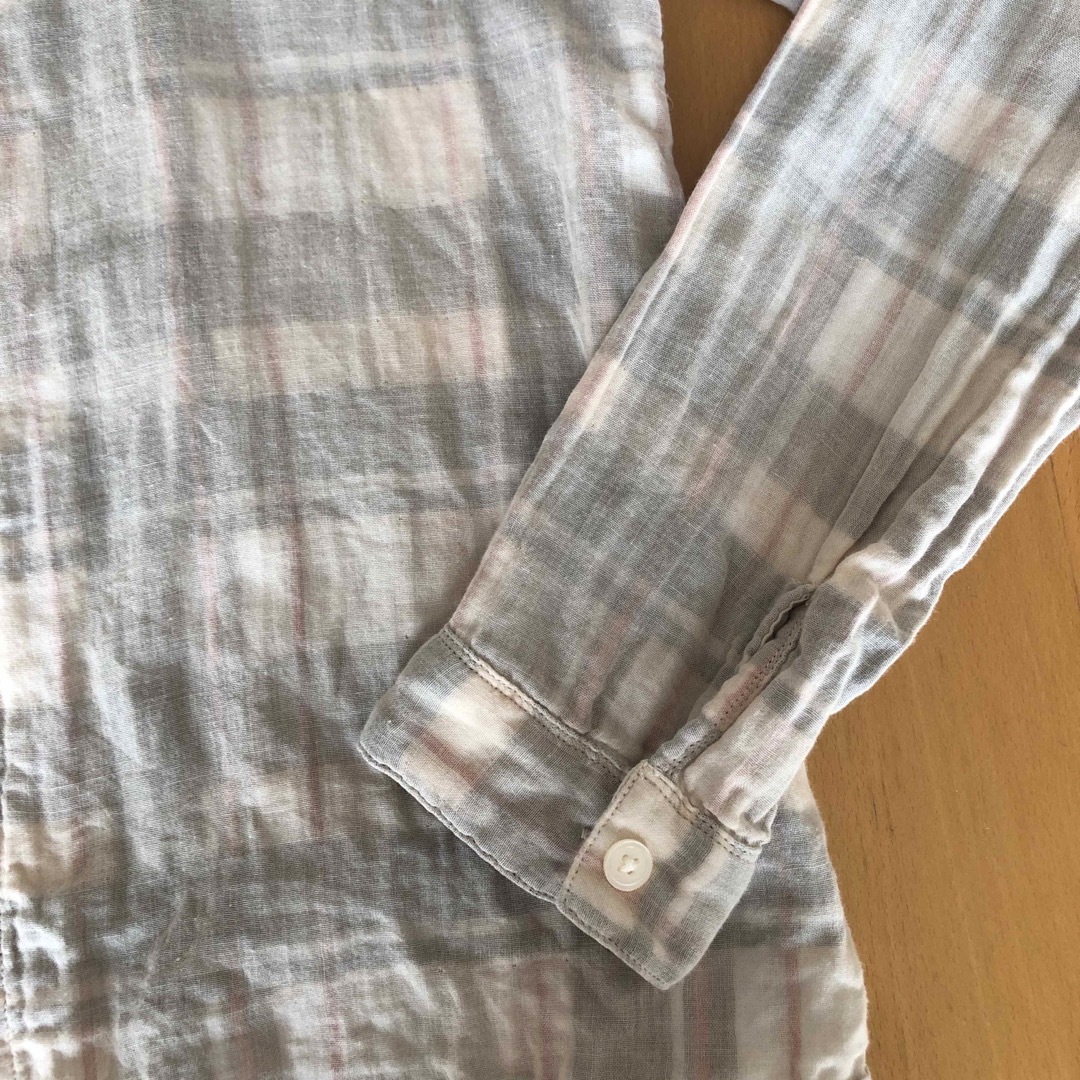 MUJI (無印良品)(ムジルシリョウヒン)の無印良品　ダブルガーゼシャツ　ベージュ系　Ｍ1度着用 レディースのトップス(シャツ/ブラウス(長袖/七分))の商品写真