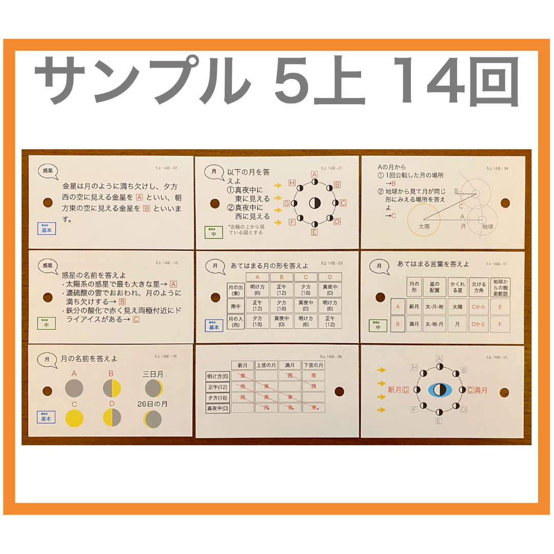 中学受験【5年上 社会・理科16-17回】 暗記カード 予習シリーズ 組分け