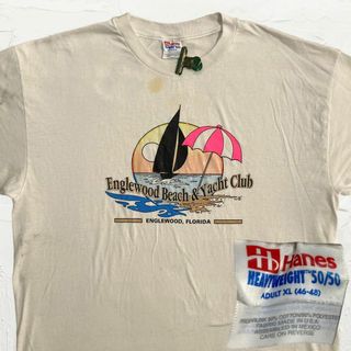 ヘインズ(Hanes)のLNL  Tシャツ Hanes ビンテージ 古着 90s USA製 白 ビーチ(Tシャツ/カットソー(半袖/袖なし))