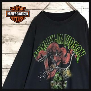 ハーレーダビッドソン(Harley Davidson)の【入手困難】ハーレーダビッドソン　ルーニーテューンズロンＴ　人気黒　E645(Tシャツ/カットソー(七分/長袖))