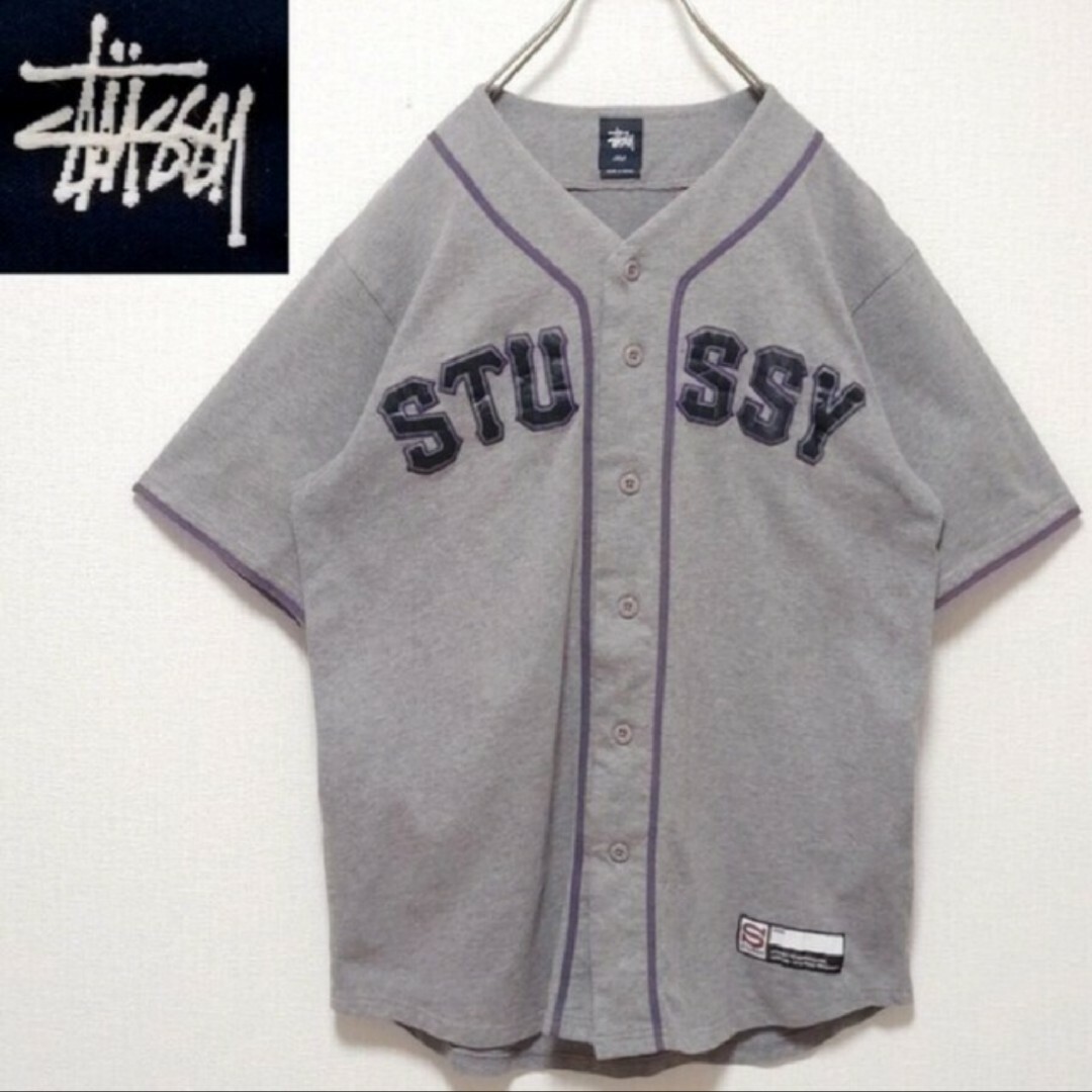 STUSSY(ステューシー)の即完売モデル　ステューシー　フロント　ロゴ　ベースボール　シャツ メンズのトップス(シャツ)の商品写真