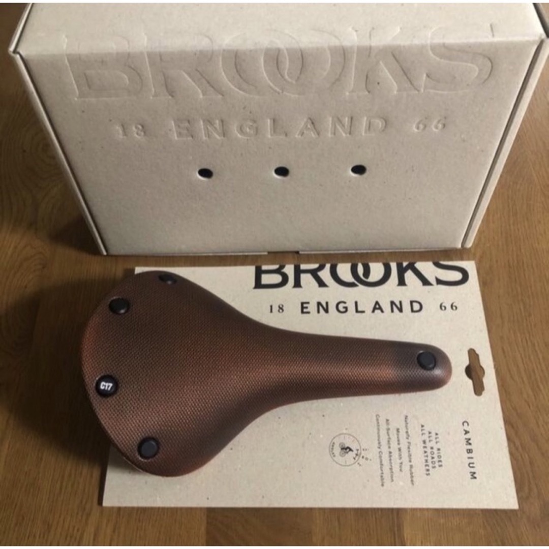 Brooks(ブルックス)の新品　BROOKS C17 限定カラー カンビウム サドル　ブルックス オレンジ スポーツ/アウトドアの自転車(パーツ)の商品写真