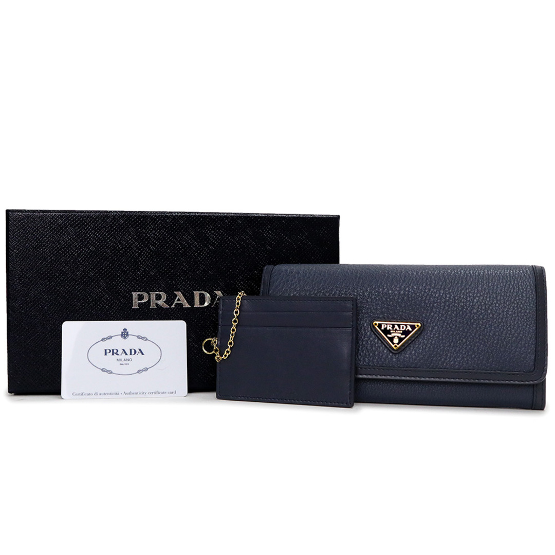 美品✨ PRADA プラダ サフィアーノ 三角プレート 二つ折り財布-