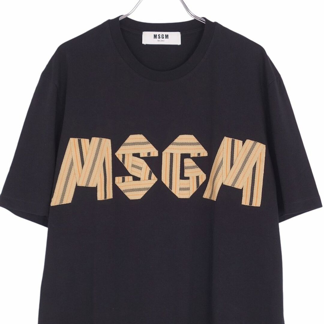 美品 エムエスジーエム MSGM Tシャツ カットソー ロゴ コットン トップス メンズ イタリア製 M ブラック