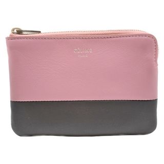 セリーヌ(celine)の【中古品】CELINE
キーリング付きコインケース 　 ピンク系×グレー系 レザー キーケース　マルチ　便利　旧ロゴ　レディース　人気　おしゃれ　かわいい　ギフト【中古】松山久万ノ台店(財布)