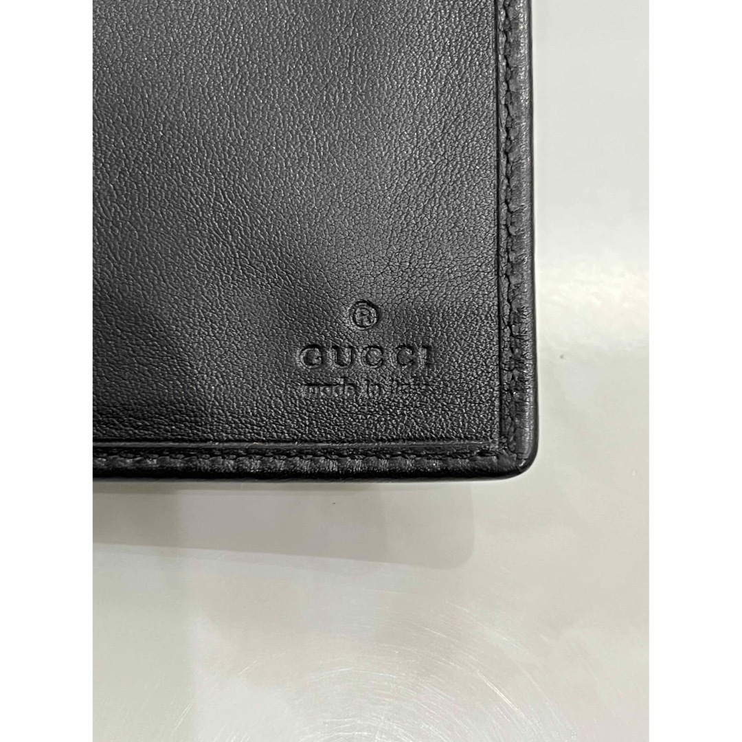 グッチ GUCCI スクエアGロゴ 二つ折り長財布 札入れ レザー ブラック