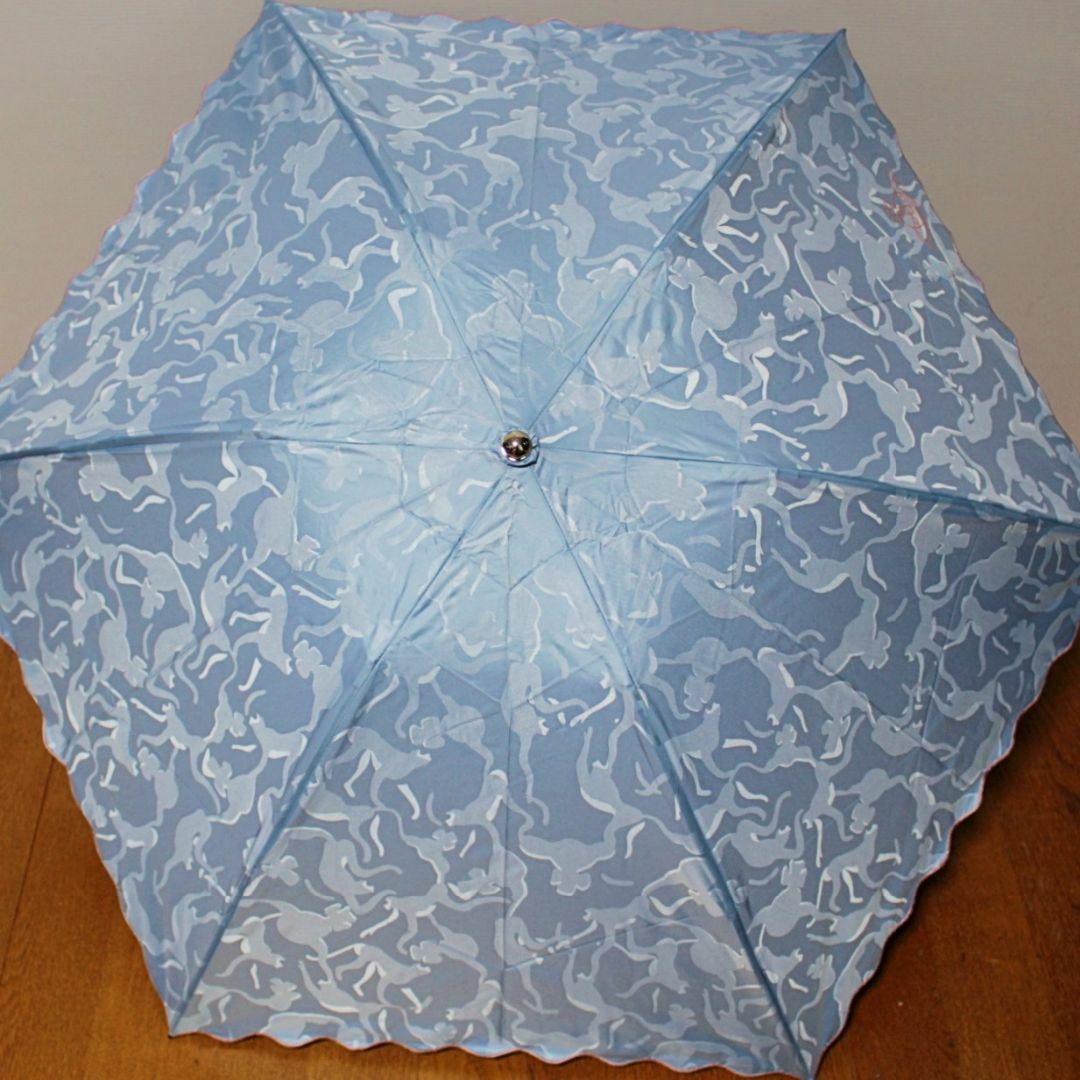 新品 ヴィヴィアンウエストウッド オーブ迷彩 楽々展開 晴雨兼用折り畳み傘 青系