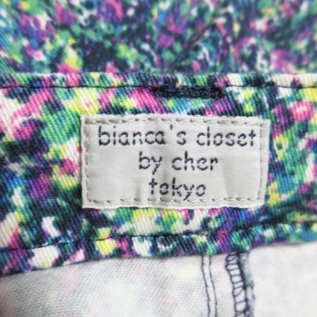 Cher(シェル)のシェル cher パンツ スキニー ストレッチ コットン モザイク S 緑 紫 レディースのパンツ(その他)の商品写真