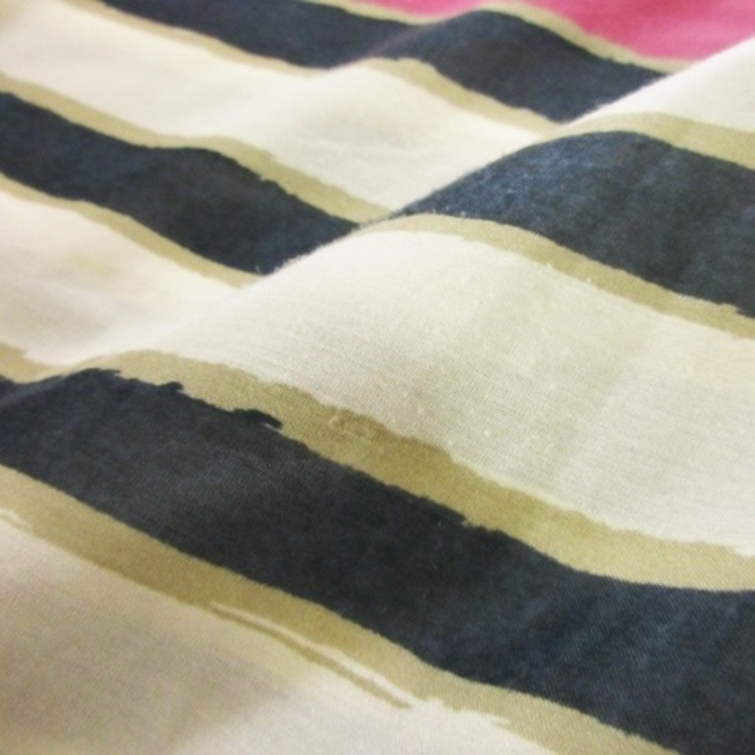 UNTITLED(アンタイトル)のアンタイトル ブラウス カットソー シアー 半袖 透け感 ボーダー 2 ピンク レディースのトップス(シャツ/ブラウス(半袖/袖なし))の商品写真