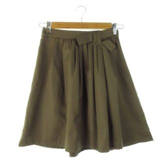 リランドチュール(Rirandture)のリランドチュール スカート フレア ミニ リボン タック 小さいサイズ 0 茶(ミニスカート)