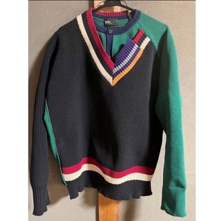 カラー(kolor)の美品　kolor アシンメトリーニット　ドッキングニット　20ss サイズ3 (ニット/セーター)