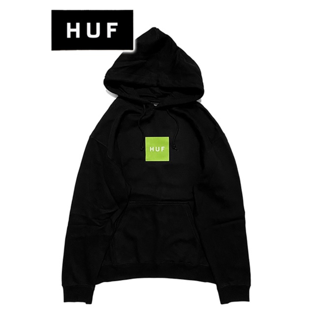 HUF(ハフ)のハフエッセンシャルズボックスロゴプルオーバーパーカー hf17 メンズのトップス(パーカー)の商品写真