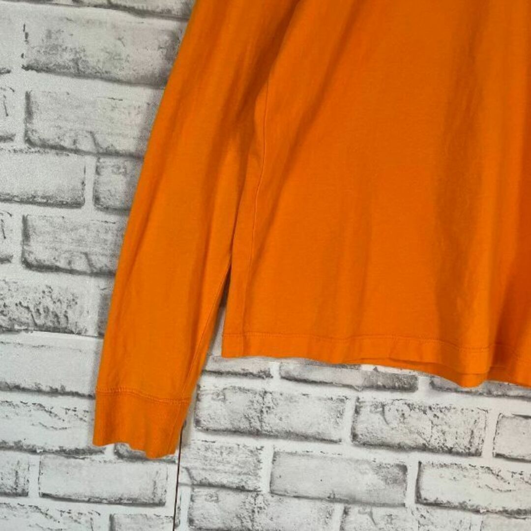 NIKE(ナイキ)の【希少レア】NIKE⭐︎そでロゴ長袖カットソー　オレンジ　そでリブ　おしゃれ メンズのトップス(Tシャツ/カットソー(七分/長袖))の商品写真
