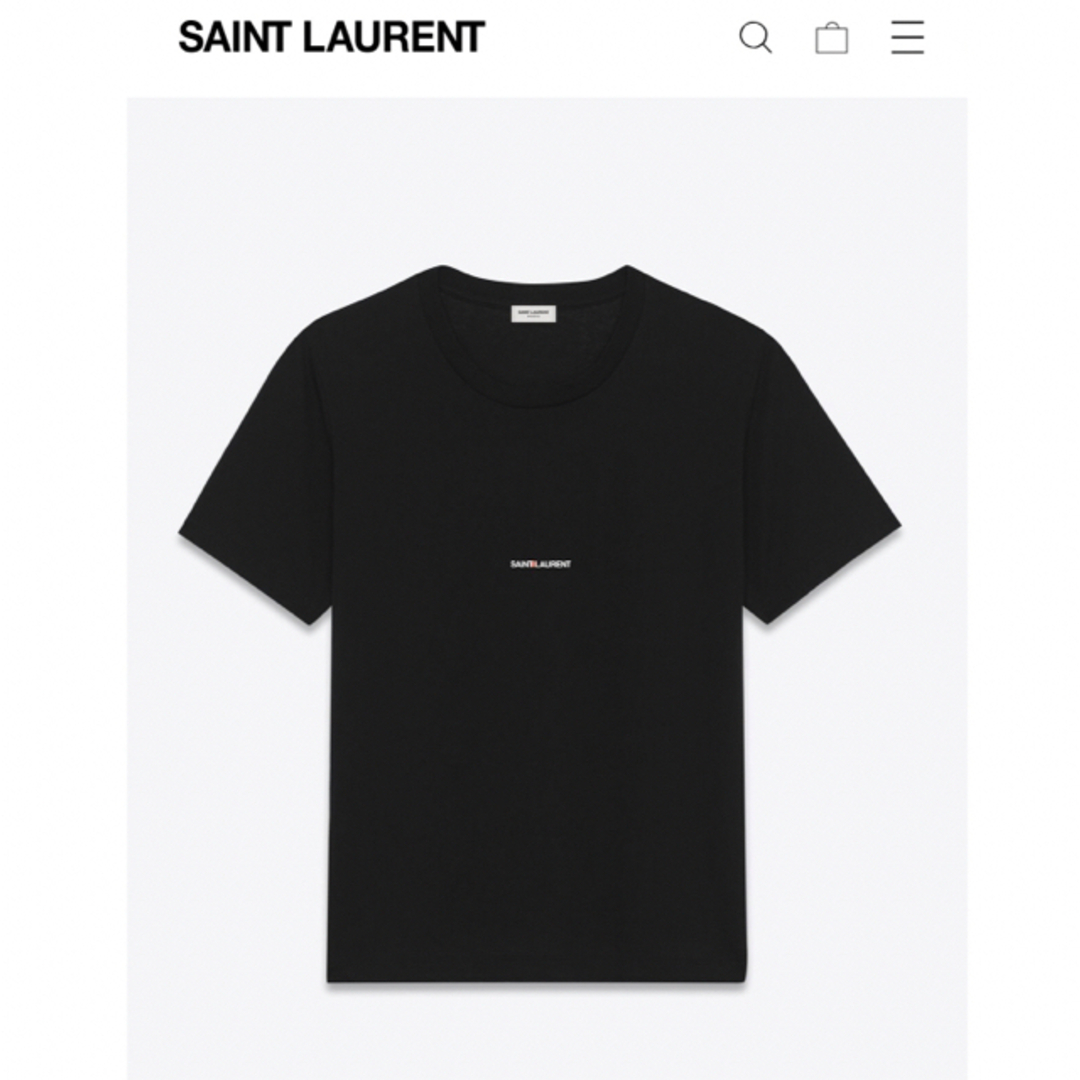 Saint Laurent(サンローラン)のSAINT LAURENT サンローラン ロゴ Tシャツ ブラック メンズのトップス(Tシャツ/カットソー(半袖/袖なし))の商品写真