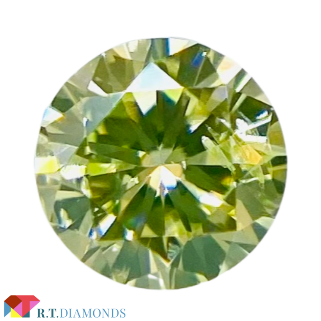 FANCY LIGHT YELLOW GREEN 0.090ct RDナチュラルクラリティ