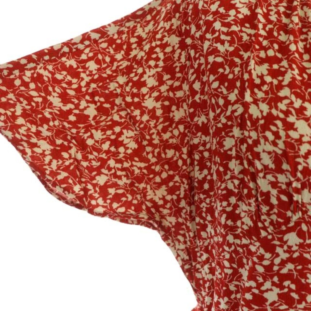 FRAY I.D(フレイアイディー)のフレイアイディー フレアスリーブプリントワンピース ロング 総柄 半袖 1 赤 レディースのワンピース(ロングワンピース/マキシワンピース)の商品写真