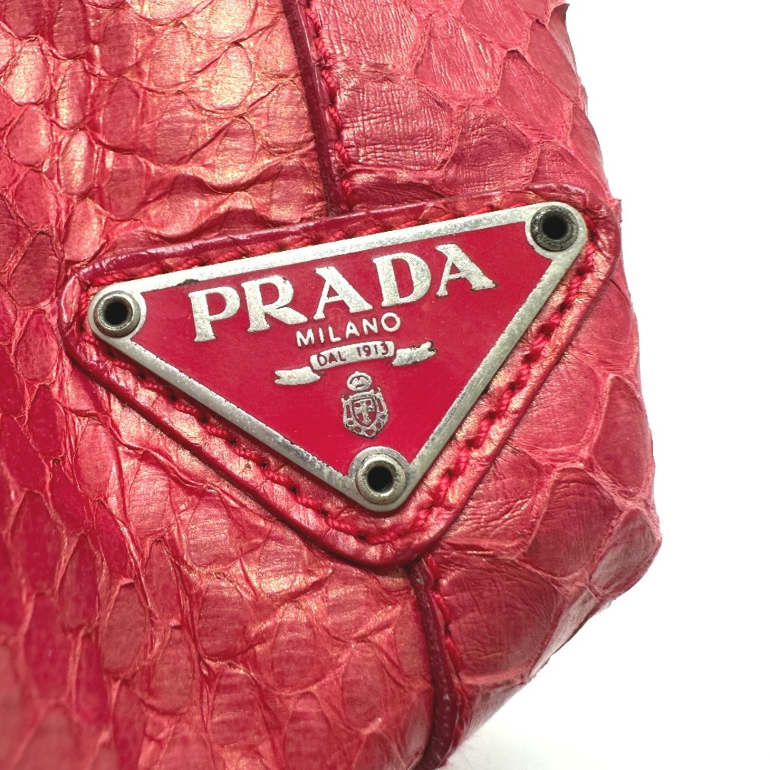 プラダ PRADA サイドロゴ B8212 ロゴプレート カバン トートバッグ レザー ピンク
