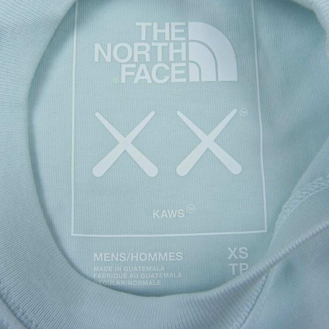 THE NORTH FACE ノースフェイス NF0A7WLL0UF × KAWS S/S TEE ロゴ 刺繍 半袖 Tシャツ  WLL0UF KAWS SS TEE ブルー系 XS【極上美品】 3