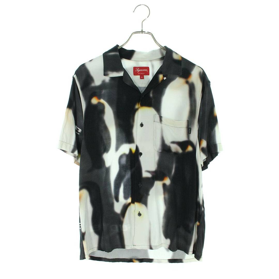 シュプリーム  20AW  Penguin Rayon S/S Shirt ペンギン総柄レーヨン半袖シャツ メンズ S