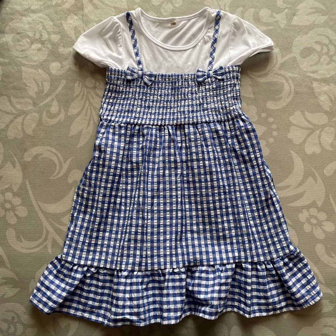 女の子 チェック柄 ワンピース キッズ/ベビー/マタニティのキッズ服女の子用(90cm~)(ワンピース)の商品写真