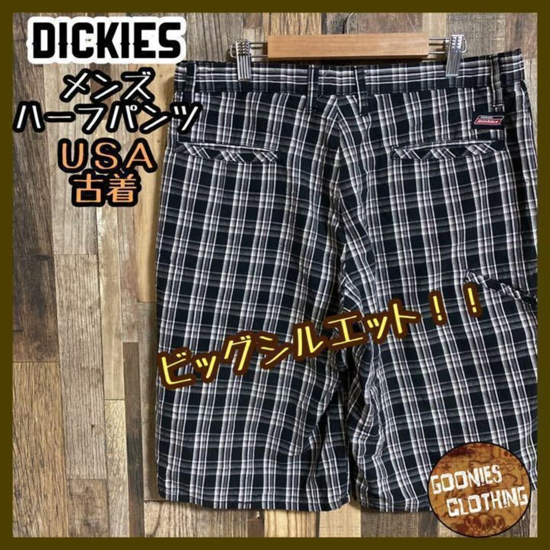 Dickies ディッキーズ チェック柄 アメカジ ハーフ パンツ ブラック USA古着 ロゴの通販 by グーニーズクロージング｜ディッキーズ ならラクマ