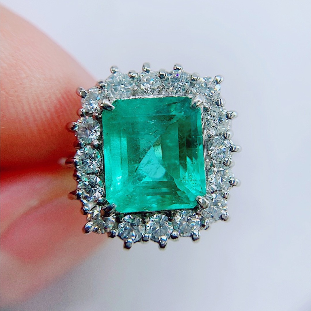 11.3g★4.59ct★✨エメラルド0.97ctダイヤモンドプラチナリング指輪