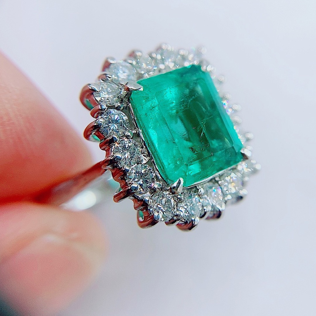 11.3g★4.59ct★✨エメラルド0.97ctダイヤモンドプラチナリング指輪