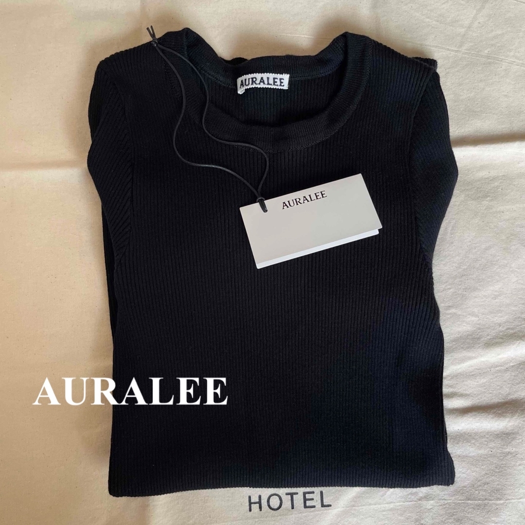 AURALEE ＧＩＺＡ　ＨＩＧＨ　ＧＡＵＧＥ　ＲＩＢ　ＫＮＩＴ　ＴＥＥ