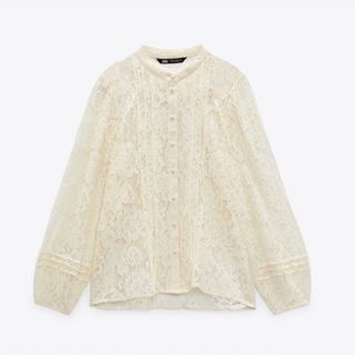 新品タグ付きZARA　 コットン　刺繍レースブラウス