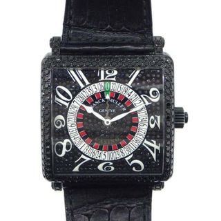 フランクミュラー(FRANCK MULLER)の【★最終お値引き品】 フランクミュラー FRANCK MULLER 腕時計 ヴェガス カジノ ルーレット フル パヴェ 世界限定5本 6050KCSNDCDNR 前面ブラックダイヤ ブラックダイヤ文字盤 ダイヤベゼル ダイヤ尾錠 SS(PVD) クロコレザー 自動巻き 【中古】(腕時計(アナログ))