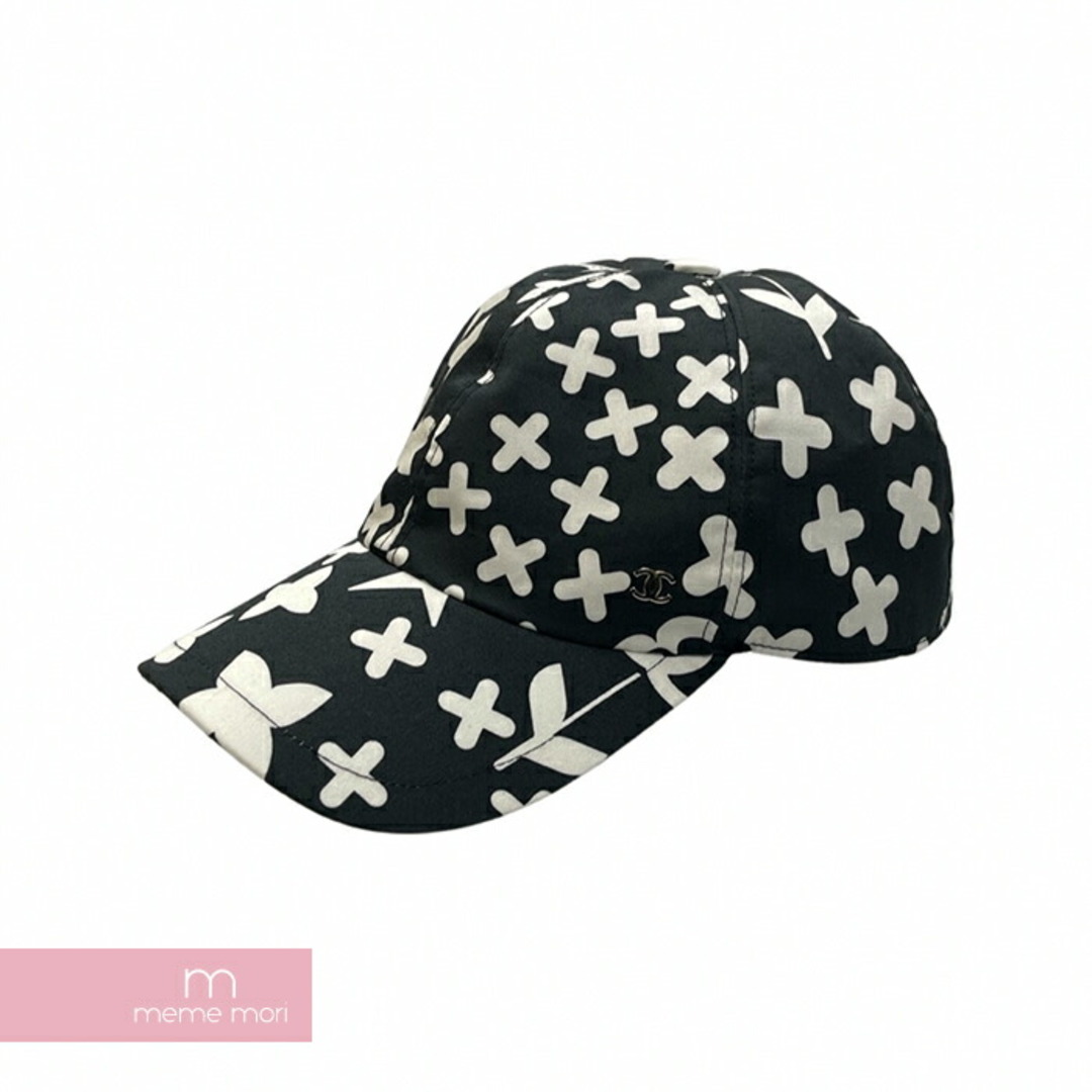 CHANEL Baseball Cap シャネル ベースボールキャップ ロゴ 総柄プリント 6パネル ココマーク ブラック×ホワイト【230617】【-A】【me04】