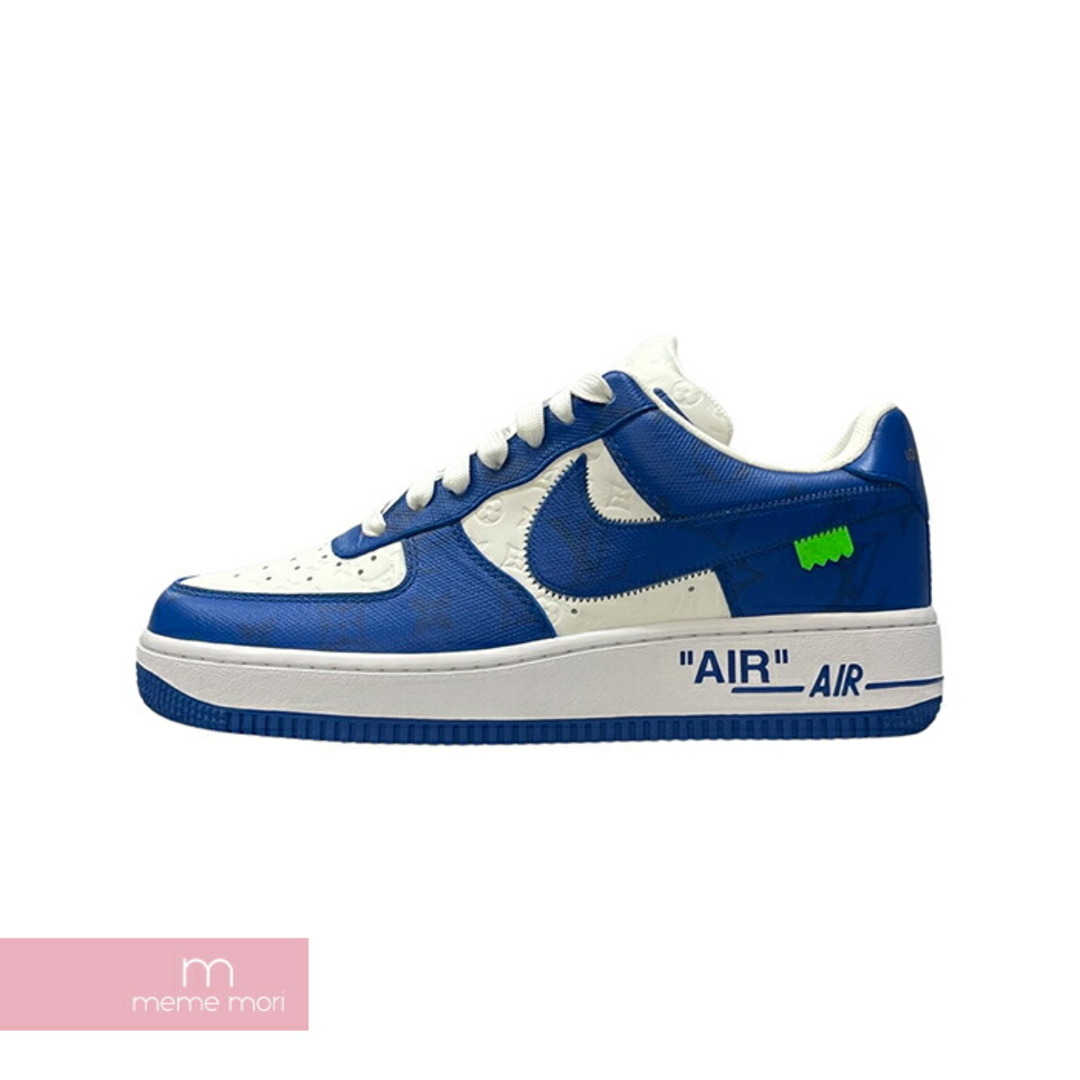 LOUIS VUITTON×NIKE 2022SS AIR FORCE 1 BY VIRGIL ABLOH White Royal Blue 1A9VAO/MS0232 ルイヴィトン×ナイキ エアフォース1バイヴァージル・アブロー ホワイトロイヤルブルー ローカットスニーカー モノグラム ホワイト×ブルー サイズ6.5【230617】【新古品】【me04】