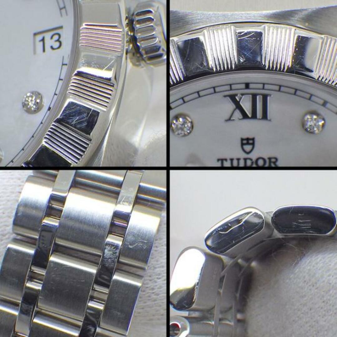 チューダー(チュードル) TUDOR 腕時計 ロイヤル 34mm M28400-0005 デイト カレンダー 8ポイント ダイヤモンド インデックス  ホワイトシェル 文字盤 白 SS 自動巻き 【箱・保付き】 【中古】